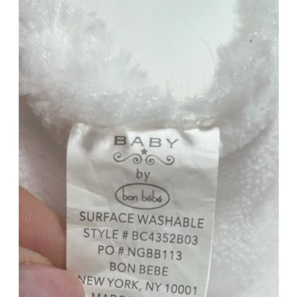 Baby by Bon Bebe Lovey Bear White Curly Security Blanket Toy Soother - Picture 5 of 5